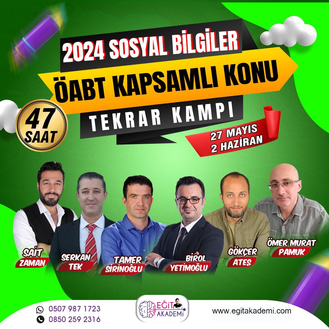 2024 KPSS SOSYAL BİLGİLER ÖABT YILSONU KAPSAMLI KONU ANLATIM KAMPI