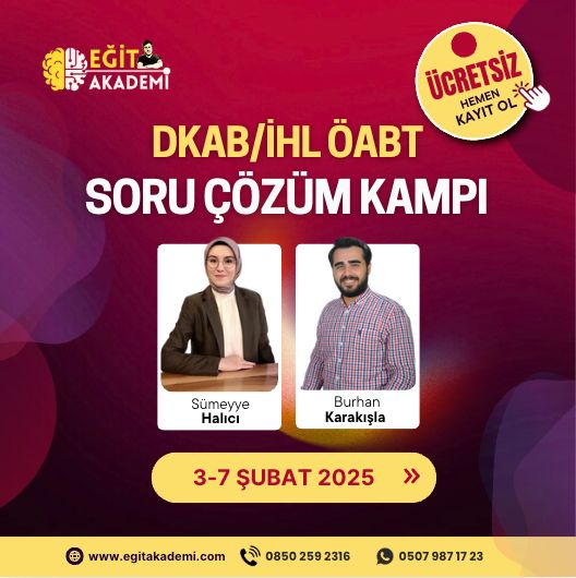 2025 DKAB ÖABT ÜCRETSİZ SORU ÇÖZÜM KAMPI / VİDEO DERS