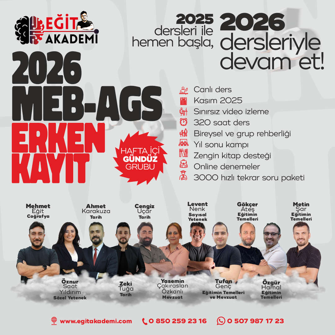 2026 MEB - AGS GÜNDÜZ CANLI/VİDEO DERS PAKETİ(Gündüz)